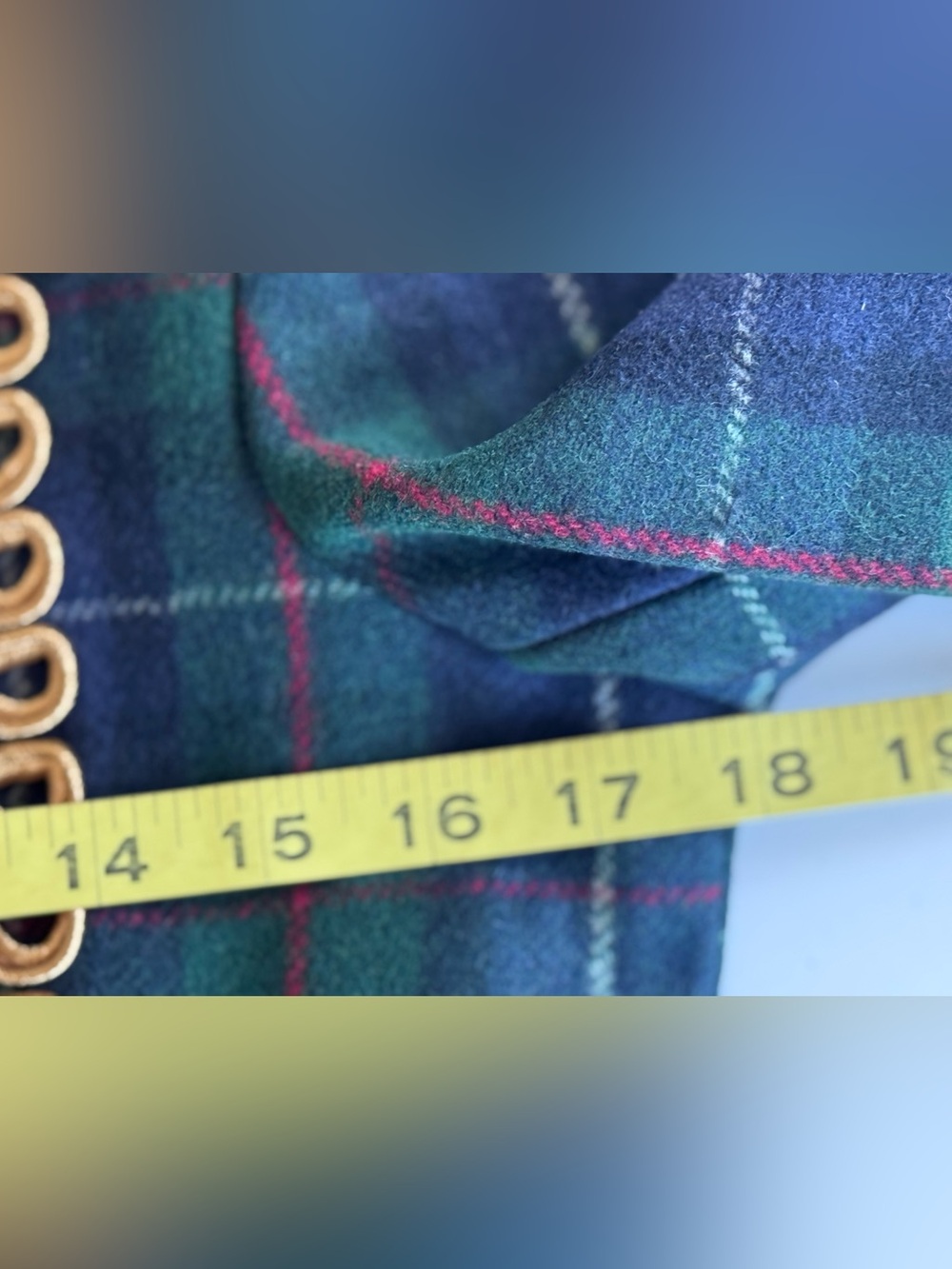 Denim & Supply Ralph Lauren Tartan Plaid Wool Military Jacket Napoleon Gold S - Picture 10 of 14